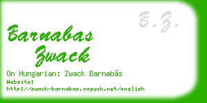 barnabas zwack business card