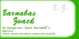 barnabas zwack business card